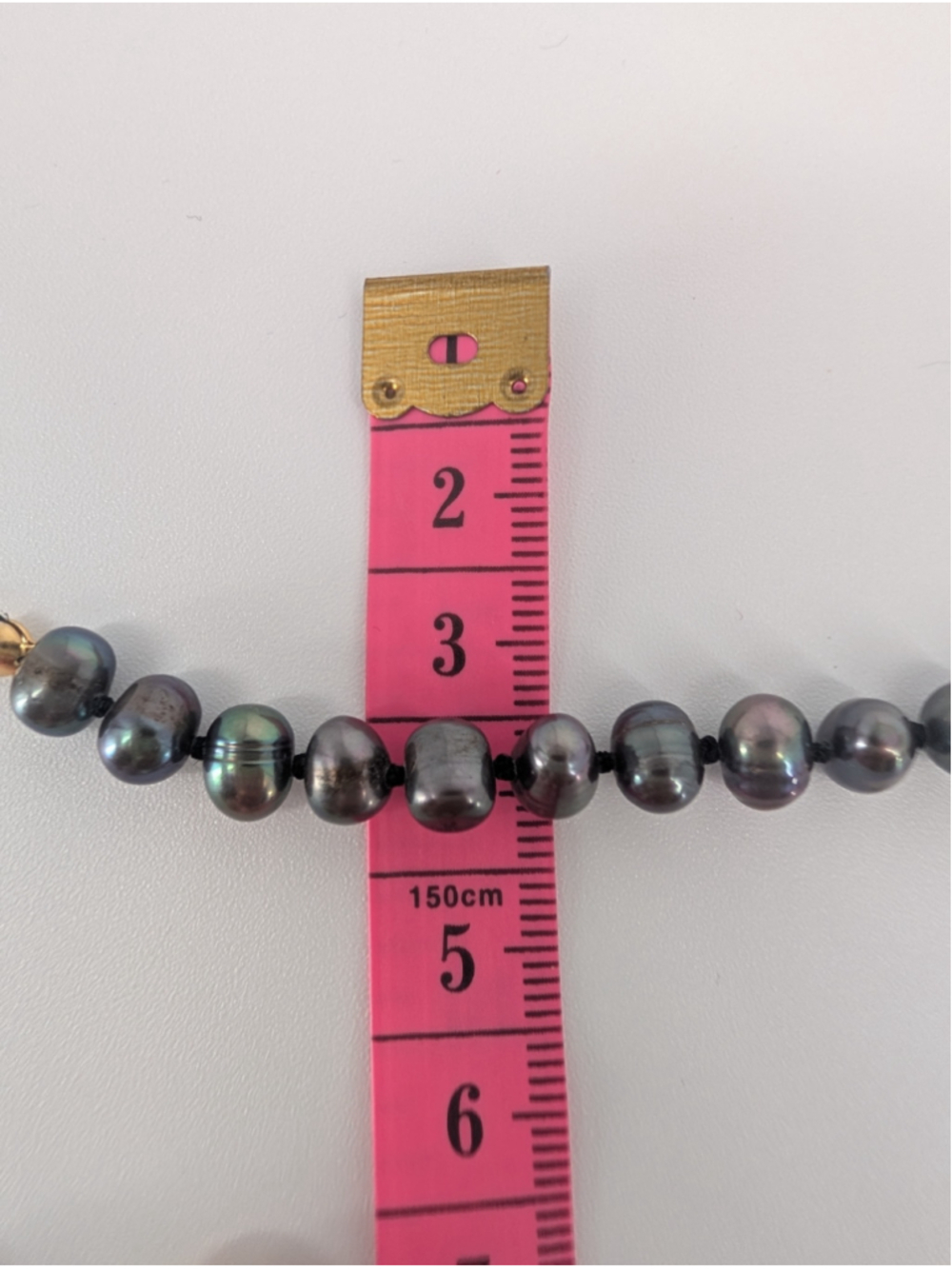 Gray Peacock Freshwater Pearl Necklace Knotted Baroque Potato Pearls 18” - Picture 11 of 11